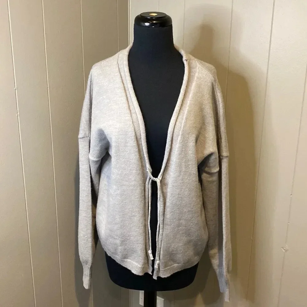 NWT Made with Love Women’s Large Knit Cardigan Drawstring Tie